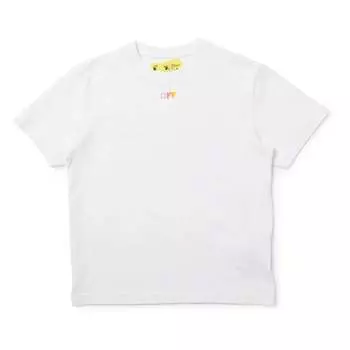 Футболка с изображением белой стрелы и радуги Off-White