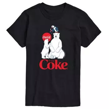 Футболка с изображением белых медведей Big & Tall Coca-Cola Licensed Character, черный
