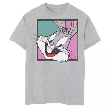 Футболка с изображением Big Face Box Up для мальчиков 8–20 лет Looney Tunes Bug Bunny Licensed Character