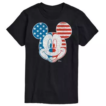 Футболка с изображением больших и высоких звезд и полосок Микки Мауса Disney's License, черный