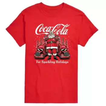 Футболка с изображением большого и высокого Санты из Coca-Cola для праздничных торжеств Licensed Character, красный