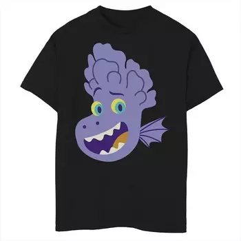 Футболка с изображением большого лица Disney/Pixar's Luca Alberto для мальчиков 8–20 лет Disney / Pixar, черный