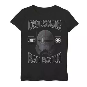 Футболка с изображением большого лица для девочек 7–16 лет «Star Wars: The Bad Batch Crosshair Unit 99» Star Wars