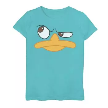 Футболка с изображением большого лица и портрета «Финес и Ферб Перри» для девочек 7–16 лет Disney