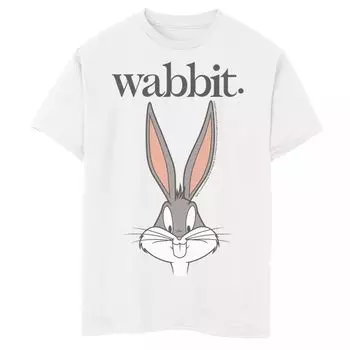 Футболка с изображением большого лица Looney Tunes Bug Bunny Wabbit для мальчиков 8–20 лет Licensed Character