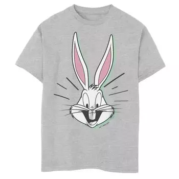Футболка с изображением большого лица Looney Tunes Bugs Bunny для мальчиков 8–20 лет Licensed Character