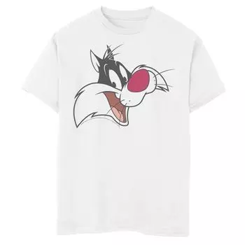 Футболка с изображением большого лица Looney Tunes Sylvester для мальчиков 8–20 лет Licensed Character