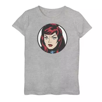 Футболка с изображением большого лица Marvel Black Widow для девочек 7–16 лет Marvel