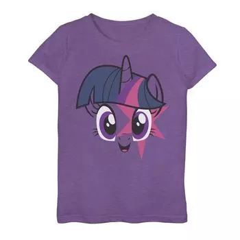 Футболка с изображением большого лица My Little Pony Twilight Sparkle для девочек 7–16 лет Licensed Character