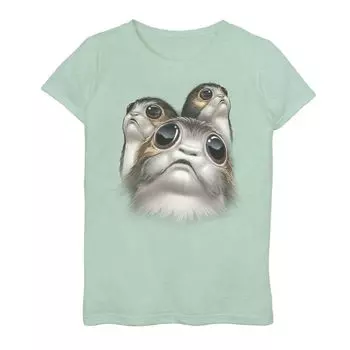 Футболка с изображением большого лица Porgs «Звездные войны» для девочек 7–16 лет Licensed Character