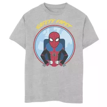 Футболка с изображением «Человека-паука Marvel» вдали от дома «Безопасность» First Circle для мальчиков 8–20 лет Marvel