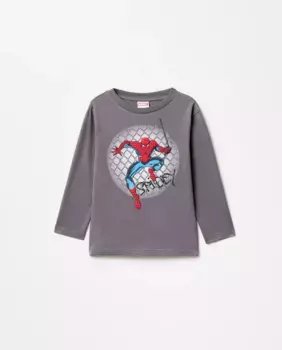 Футболка с изображением человека-паука Sfera, темно-серый