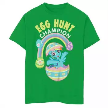 Футболка с изображением чемпиона по охоте за пасхальными яйцами My Little Pony Rainbow Dash для мальчиков 8–20 лет Licensed Character
