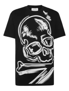 Футболка с изображением черепа и костей Philipp Plein, черный