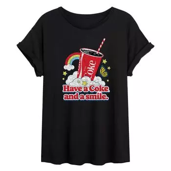 Футболка с изображением Coca-Cola для юниоров Have A Coke Flowy Coke Licensed Character, черный