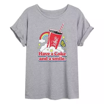 Футболка с изображением Coca-Cola для юниоров Have A Coke Flowy Coke Licensed Character, серый