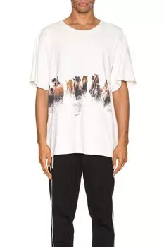 Футболка с изображением диких лошадей Rhude, белый