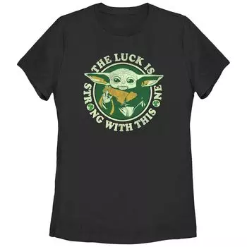 Футболка с изображением Дня Святого Патрика The Luck Is Strong от Disney The Mandalorian Juniors Licensed Character