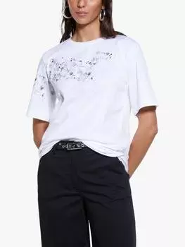 Футболка с изображением драгоценного камня SISLEY, белый
