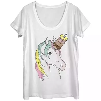 Футболка с изображением единорога и пончиков для юниоров