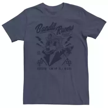 Футболка с изображением енота Big & Tall Bandit Racers Licensed Character, синий