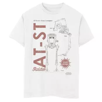 Футболка с изображением фигурки мандалорца AT-ST для мальчиков 8–20 лет «Звездные войны» Star Wars
