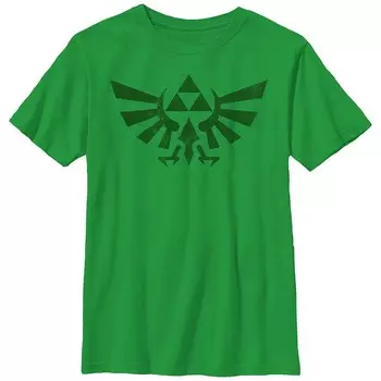 Футболка с изображением герба Hyrule для мальчиков 8–20 лет The Legend Of Zelda Licensed Character, цвет Kelly