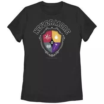 Футболка с изображением герба Wednesday Nevermore School для юниоров Licensed Character
