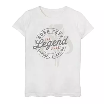 Футболка с изображением герба выжившего для девочек 7–16 лет, «Звездные войны», «Книга Бобы Фетта Сарлака» Star Wars