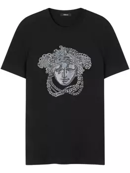 Футболка с изображением головы Медузы от Versace, черный