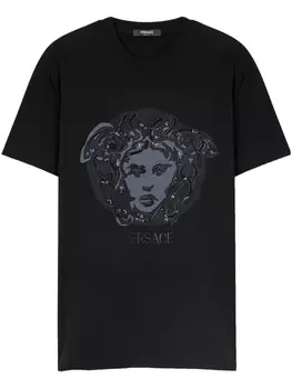 Футболка с изображением головы Медузы от Versace, черный
