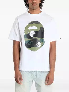 Футболка с изображением головы обезьяны BATHING APE A Bathing Ape, белый