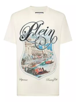 Футболка с изображением гоночной машины Philipp Plein, белый