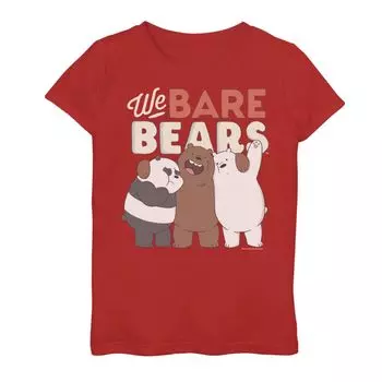 Футболка с изображением группы Cartoon Network для девочек 7–16 лет We Bare Bears Cartoon Network
