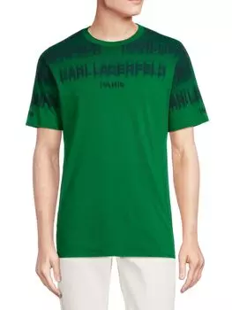 Футболка с изображением искаженного логотипа Karl Lagerfeld Paris, зеленый