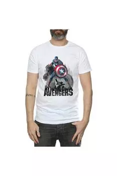 Футболка с изображением Капитана Америки в позе действия Marvel, белый