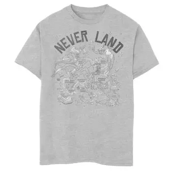 Футболка с изображением карты Never Land для мальчиков 8–20 лет Disney's «Питер Пэн» Licensed Character