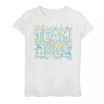 Футболка с изображением коллажа «Флора и фауна» для девочек 7–16 лет Team Bugs Licensed Character