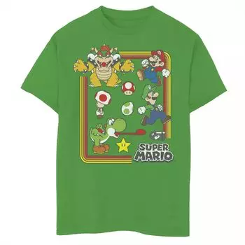 Футболка с изображением коллажа персонажей Nintendo Super Mario для мальчиков 8–20 лет Licensed Character