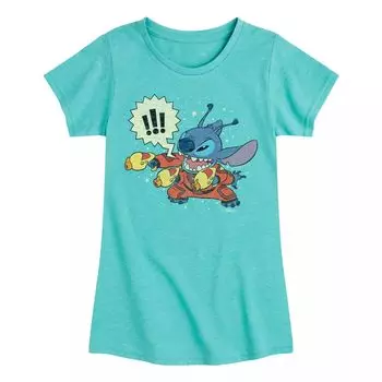 Футболка с изображением космоса для девочек 7–16 лет Disney's Lilo & Stitch Licensed Character