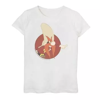 Футболка с изображением красного круга и портрета Looney Tunes Yosemite Sam для девочек 7–16 лет Licensed Character