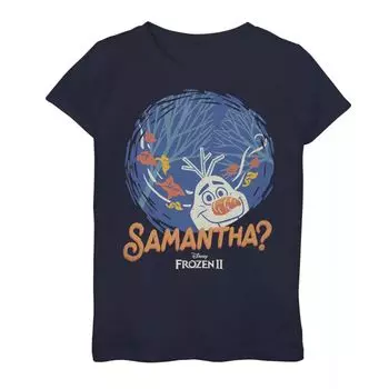 Футболка с изображением круга портрета Олафа Саманты для девочек 7–16 лет Disney's Frozen 2 Licensed Character