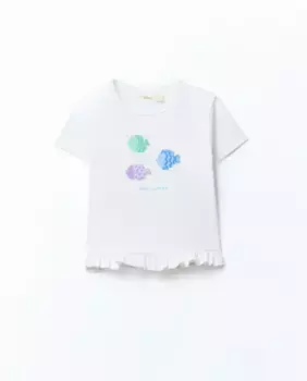 Футболка с изображением летучей рыбы Sfera, белый