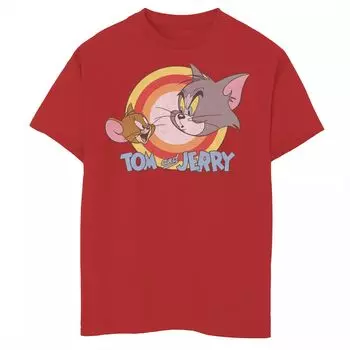 Футболка с изображением лица и логотипа Tom & Jerry для мальчиков 8–20 лет Licensed Character
