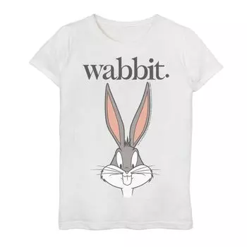 Футболка с изображением лица и портрета Looney Tunes для девочек 7–16 лет Bugs Bunny Wabbit Licensed Character