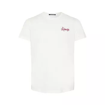 Футболка с изображением листьев и надписью CHIEMSEE, цвет weiss