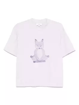 Футболка с изображением лисы йоги Maison Kitsun, фиолетовый