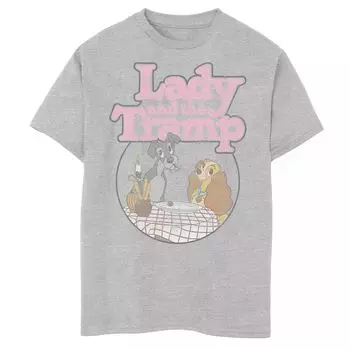 Футболка с изображением логотипа Disney's Lady and The Tramp Boys 8–20, настольная сцена и портрет Disney