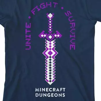 Футболка с изображением меча Minecraft Dungeons для мальчиков 8–20 лет Licensed Character