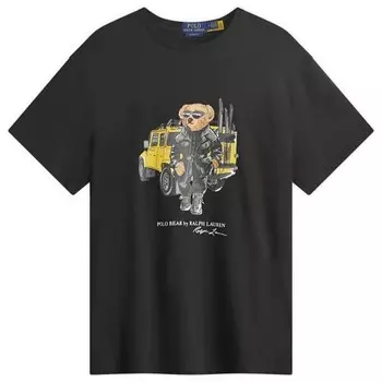 Футболка с изображением медведя-защитника Polo Ralph Lauren, черный